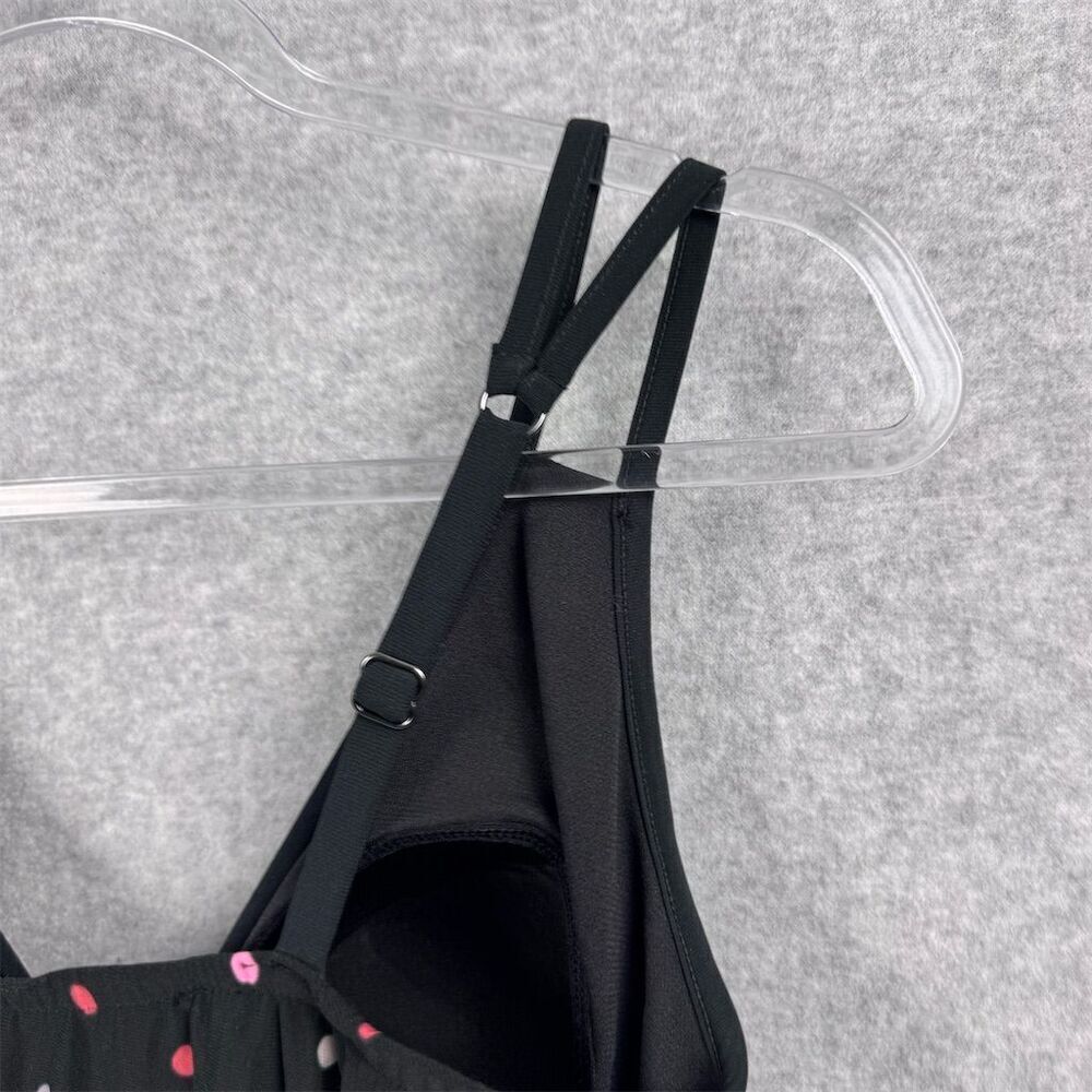 Trimshaper Women's Polka Dot Swimdress Black Size 8 Adjustable Straps - Picture 5 of 16